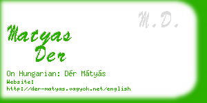 matyas der business card